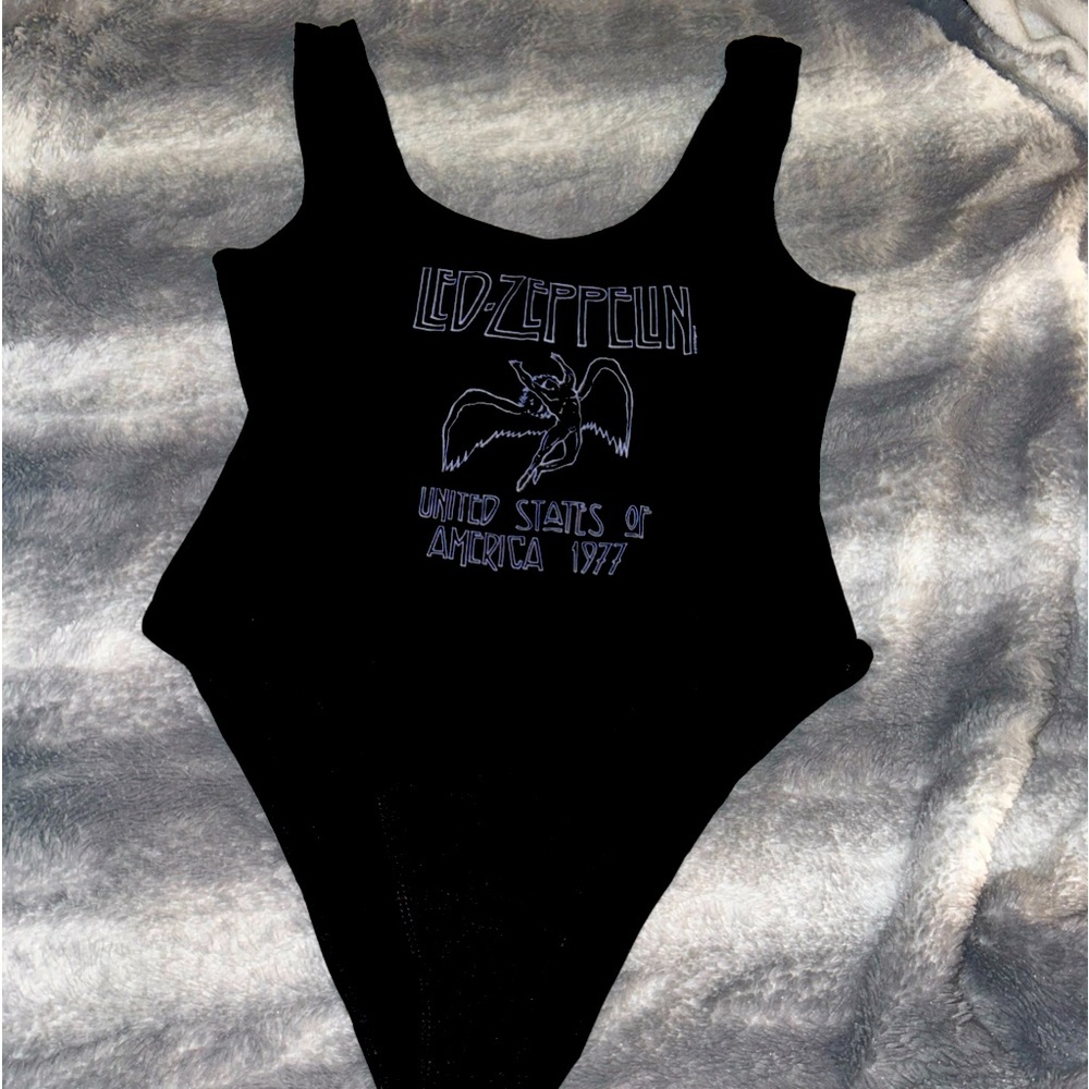 New Ladies licensed Led Zeppelin Black bodysuit - great gift! Super soft